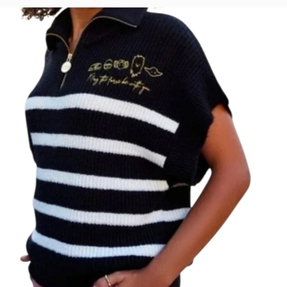 Disney Star Wars Striped 1/4 Zip Sweater May The Force Be With You Sz 3X